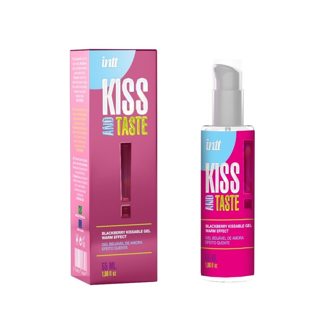 Масажний зігріваючий гель Intt Kiss and Taste! їстівний з ароматом ожини, 50 мл