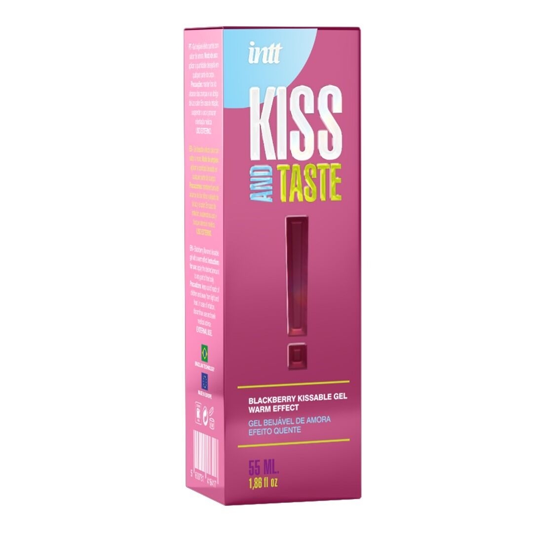 Масажний зігріваючий гель Intt Kiss and Taste! їстівний з ароматом ожини, 50 мл