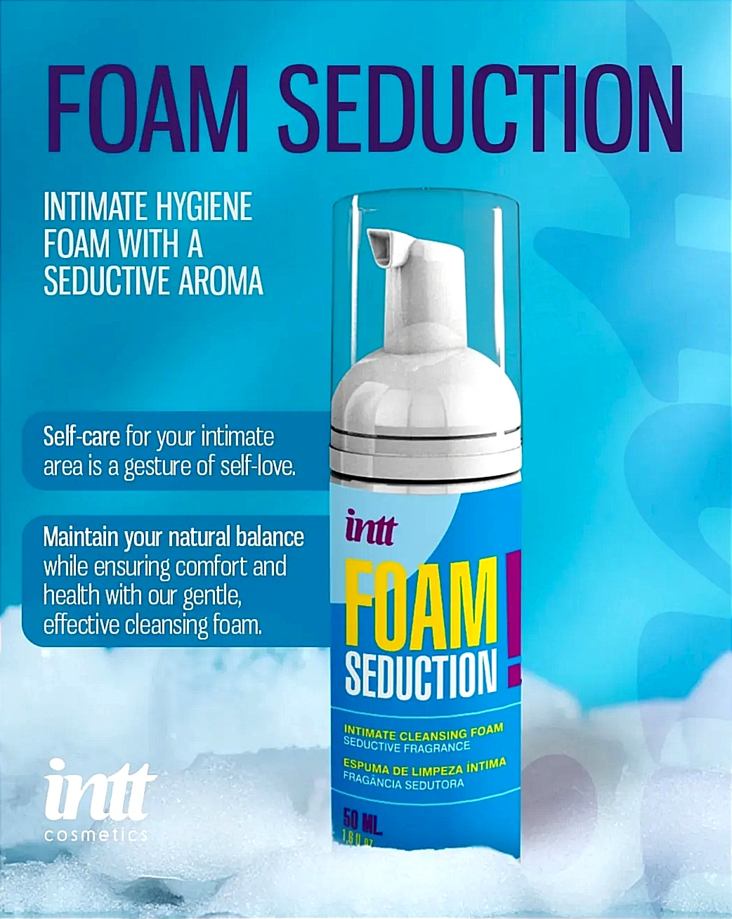 Піна для інтимной гігієни Intt Foam Seduction унісекс, 50 мл