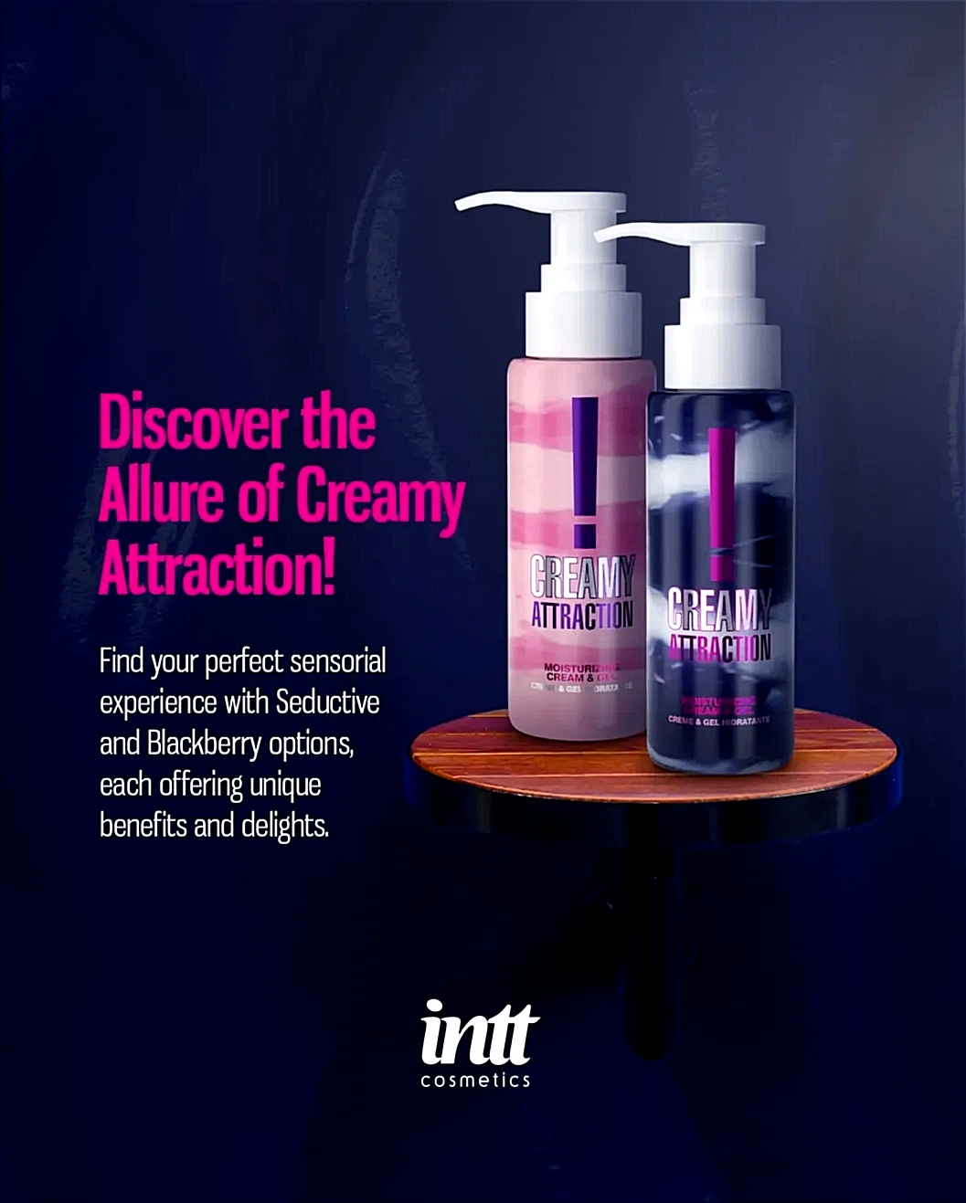 Зволожувальний крем-гель 2в1 Intt Creamy Attraction Blackberry для поцілунків, 100 мл
