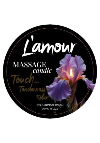 Масажна свічка L'amour Iris and Amber Musk з ароматом ірису та бурштинового мускусу, 30 мл