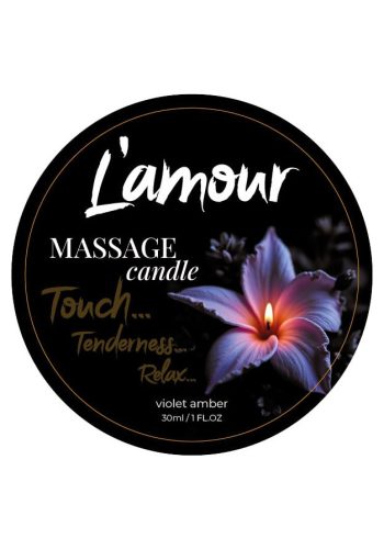 Масажна свічка L'amour Violet Amber з ароматом фіалки та ванілі, 30 мл