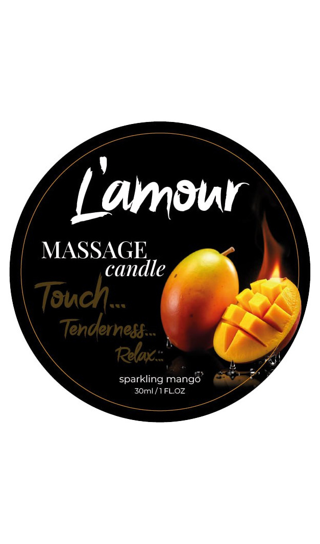 Масажна свічка L'amour Mango з ароматом манго, 30 мл