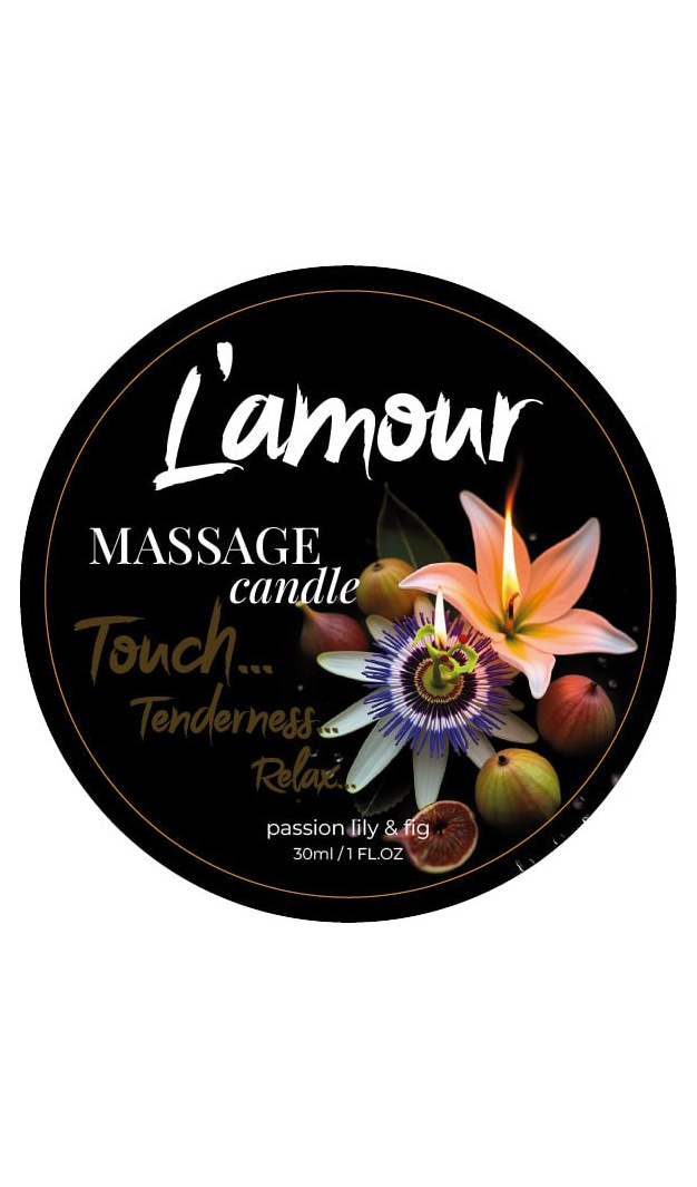 Масажна свічка L'amour Passion Lily & Fig з фруктово-квітковим ароматом, 30 мл