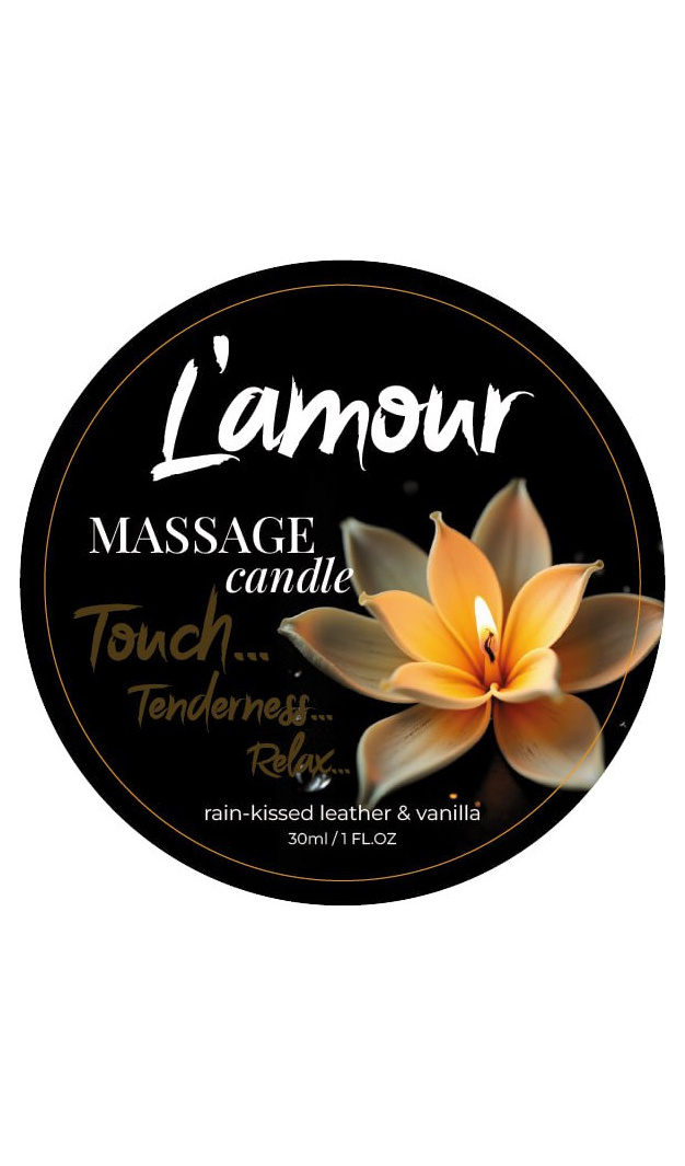 Масажна свічка L'amour Rain-Kissed Leather and Vanilla з ароматом ванілі, 30 мл