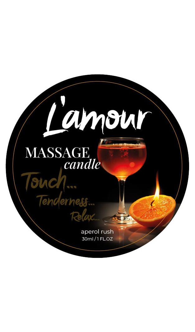 Массажная свеча L'amour Aperol Rush с ароматом коктейля Апероль, 30 мл
