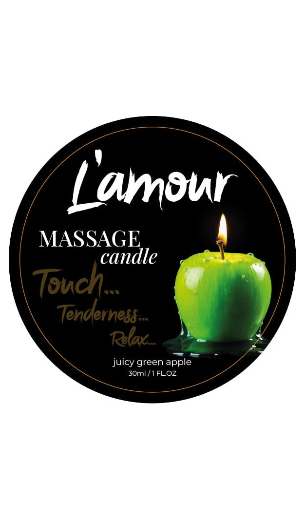 Массажная свеча L'amour Juicy Green Apple с ароматом зеленого яблока, 30 мл