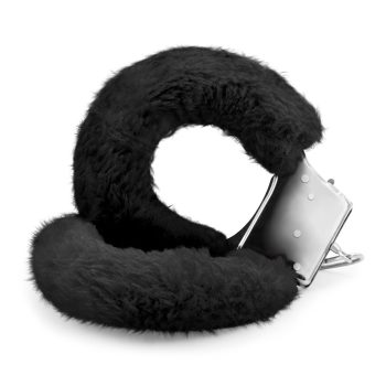 Наручники Love Cuffs Crushious металеві, з чорним хутром