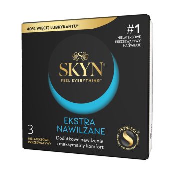 Безлатексні преміум-презервативи SKYN Extra Lubricated 3 шт, ультратонкі, на 40 % більше змазки