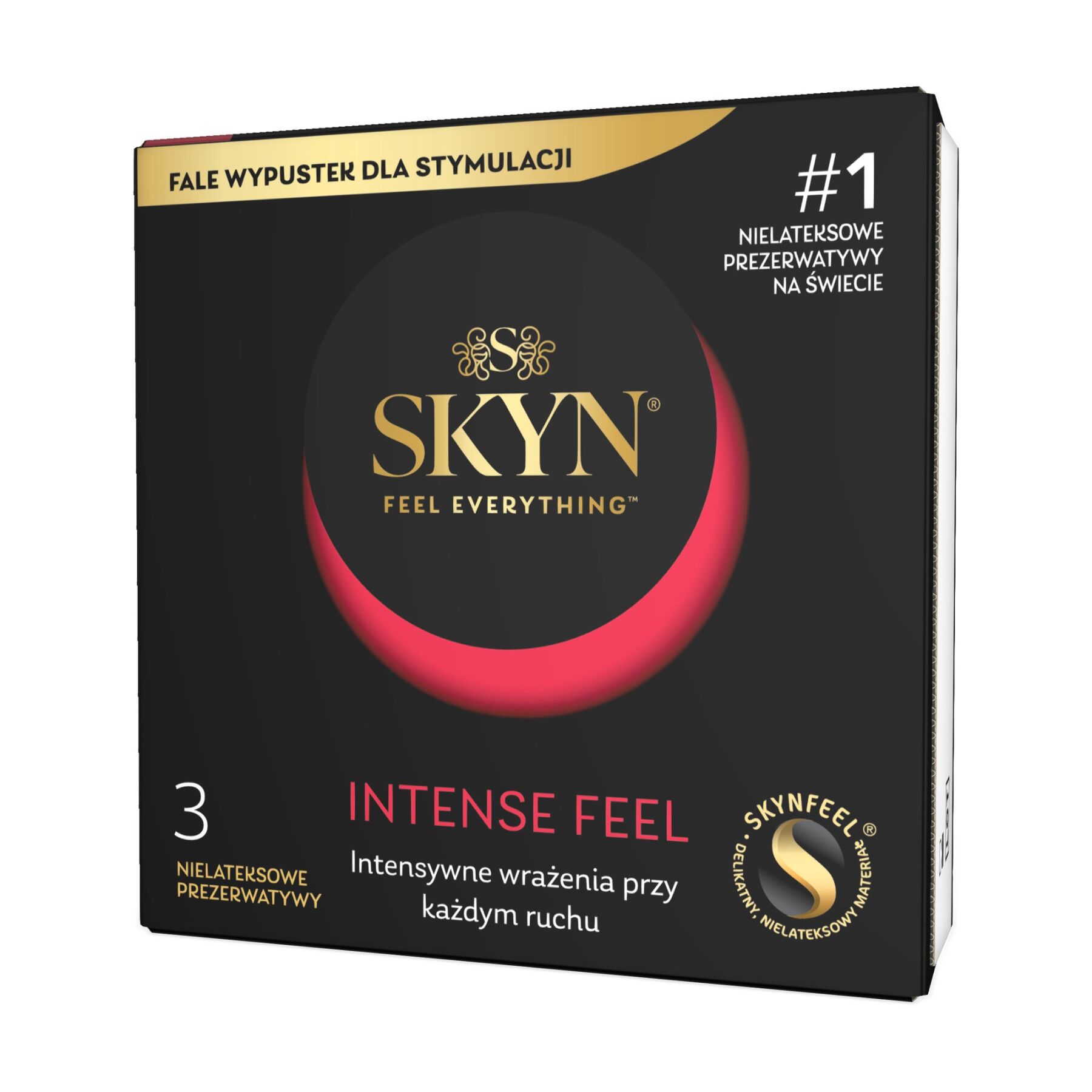 Безлатексні преміум-презервативи SKYN Intense Feel 3 шт, точковий рельєф