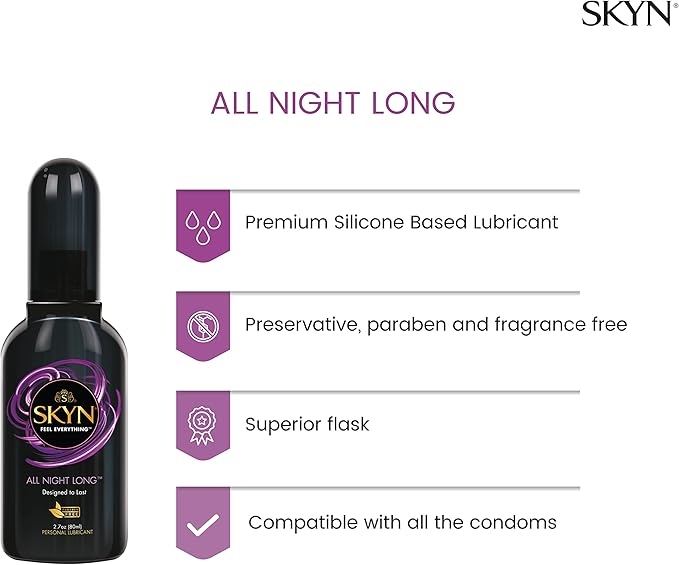 Лубрикант на силіконовій основі SKYN All Night Long 80 мл, чистий склад