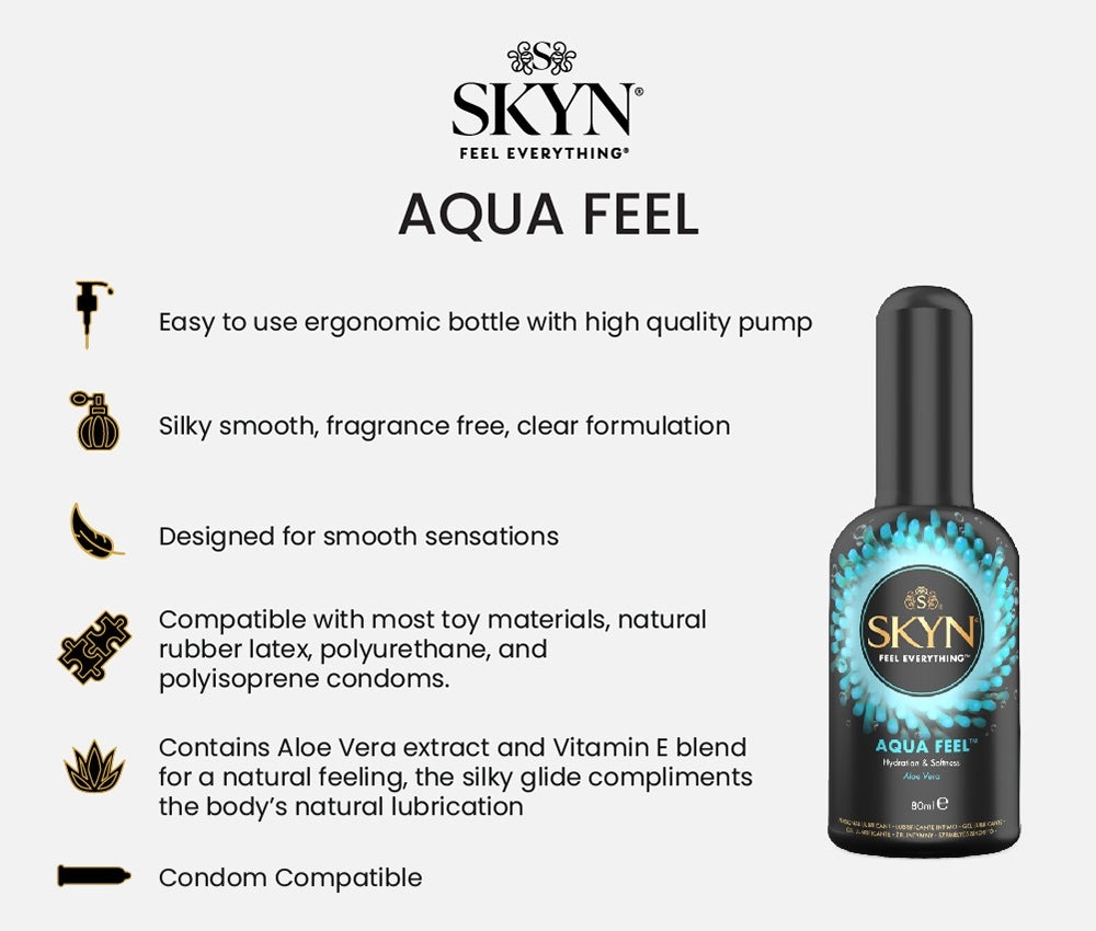 Лубрикант на водній основі SKYN Aqua Feel 80 мл, екстракт алое та вітамін Е