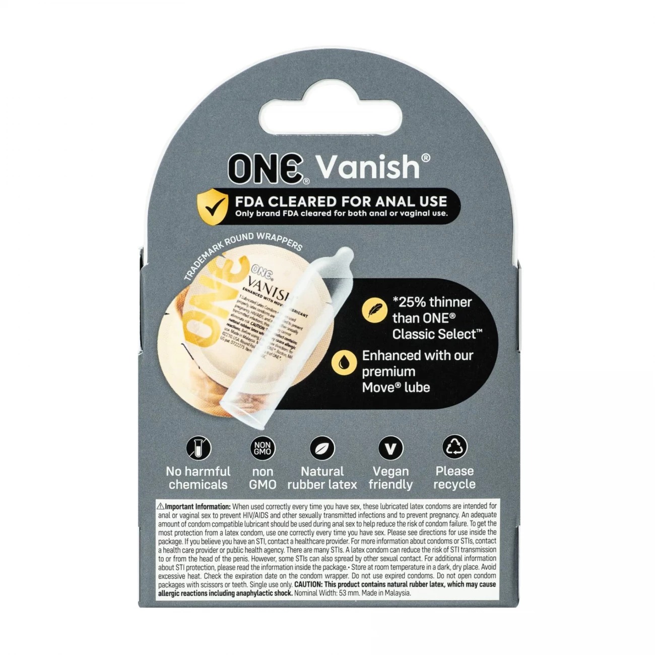 Презервативи ультратонкі ONE Vanish Hyperthin, 3 шт
