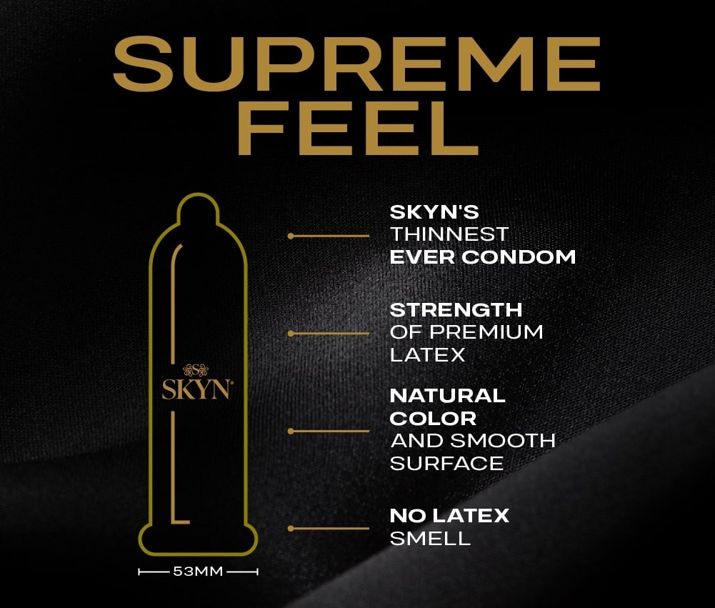 Ультратонкі безлатексні презервативи SKYN Supreme Feel 10 шт, 0,035 мм, природна текстура шкіри