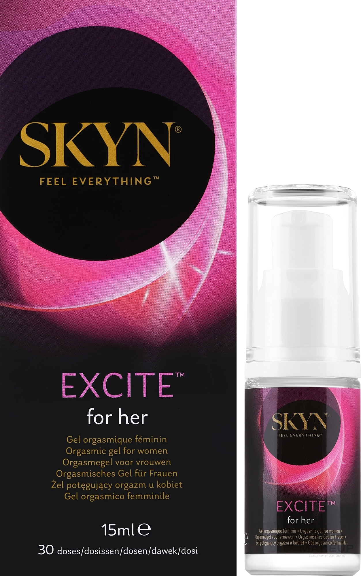 Збуджувальний гель SKYN Excite for her 15 мл, поколювання, ефект тепло-холод, містить L-аргінін