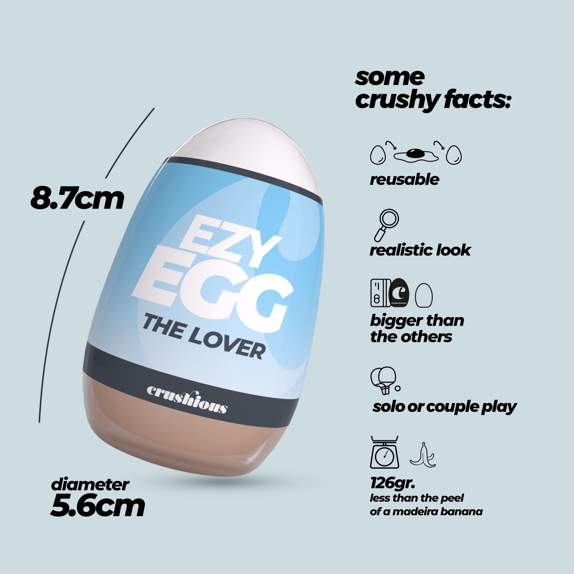 Багаторазаовий мастурбатор-яйце, вагіна CRUSHIOUS EZY EGG THE Lover, реалістичний
