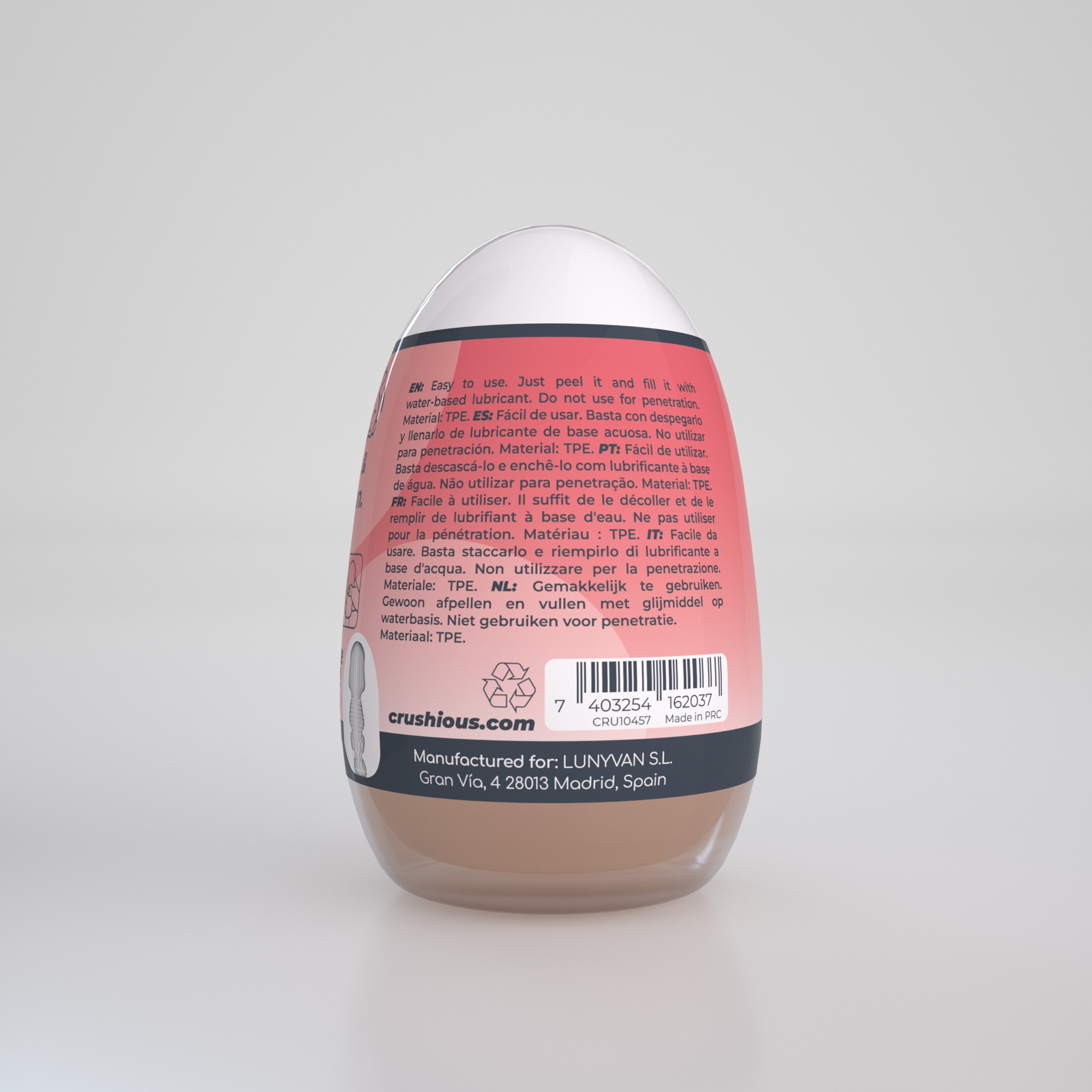 Багаторазовий мастурбатор-яйце, рот CRUSHIOUS EZY EGG THE Mouth, реалістичний