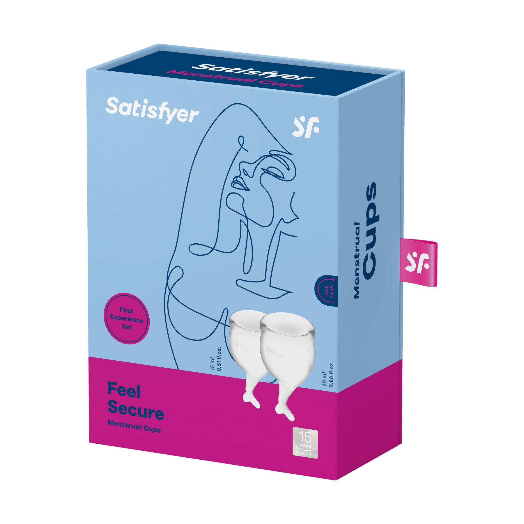 Набір менструальних чаш Satisfyer Feel Secure, 15мл і 20мл, мішечок для зберігання