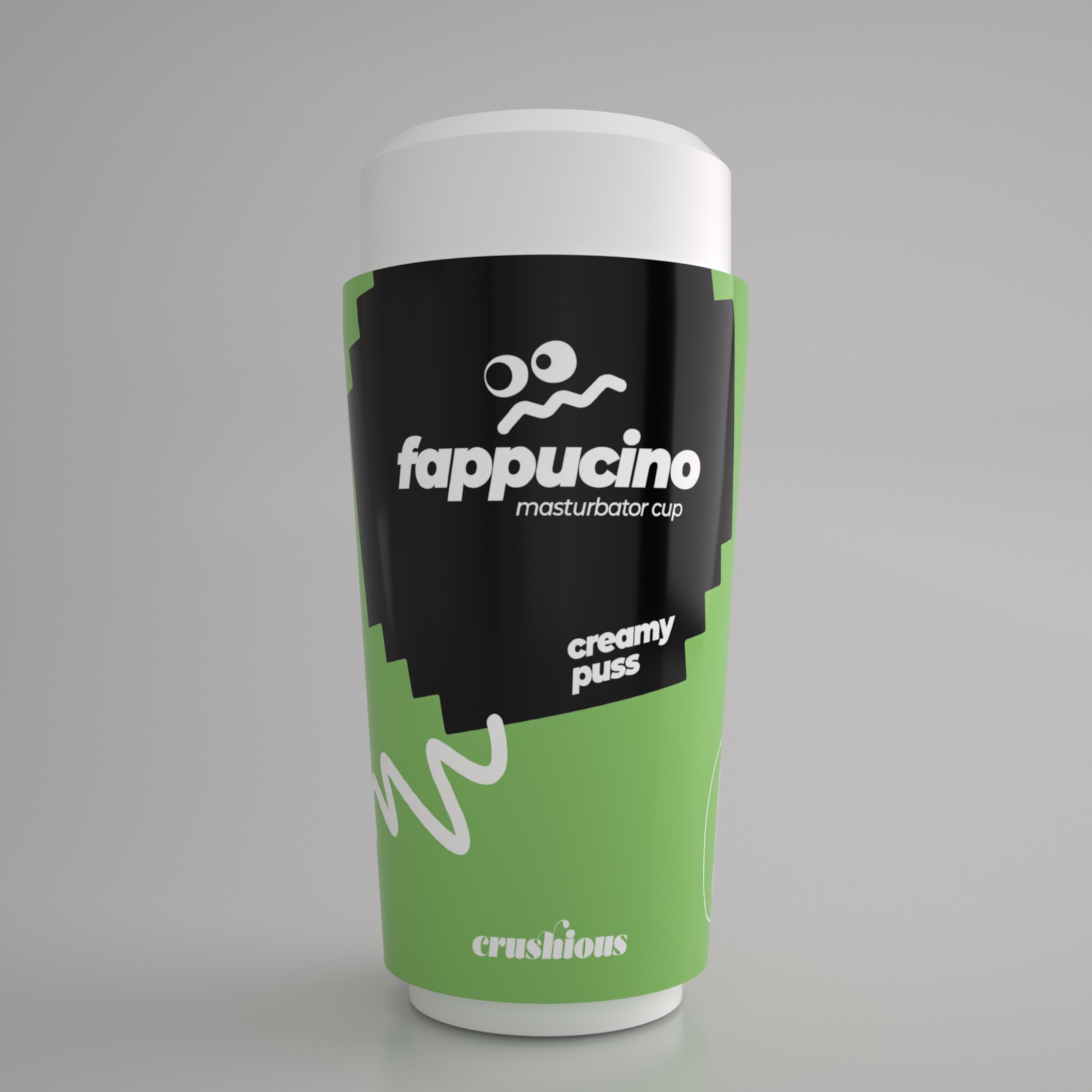 Багаторазовий портативний мастурбатор вагіна CRUSHIOUS FAPPUCINO у вигляді стаканчика кави, з кришкою