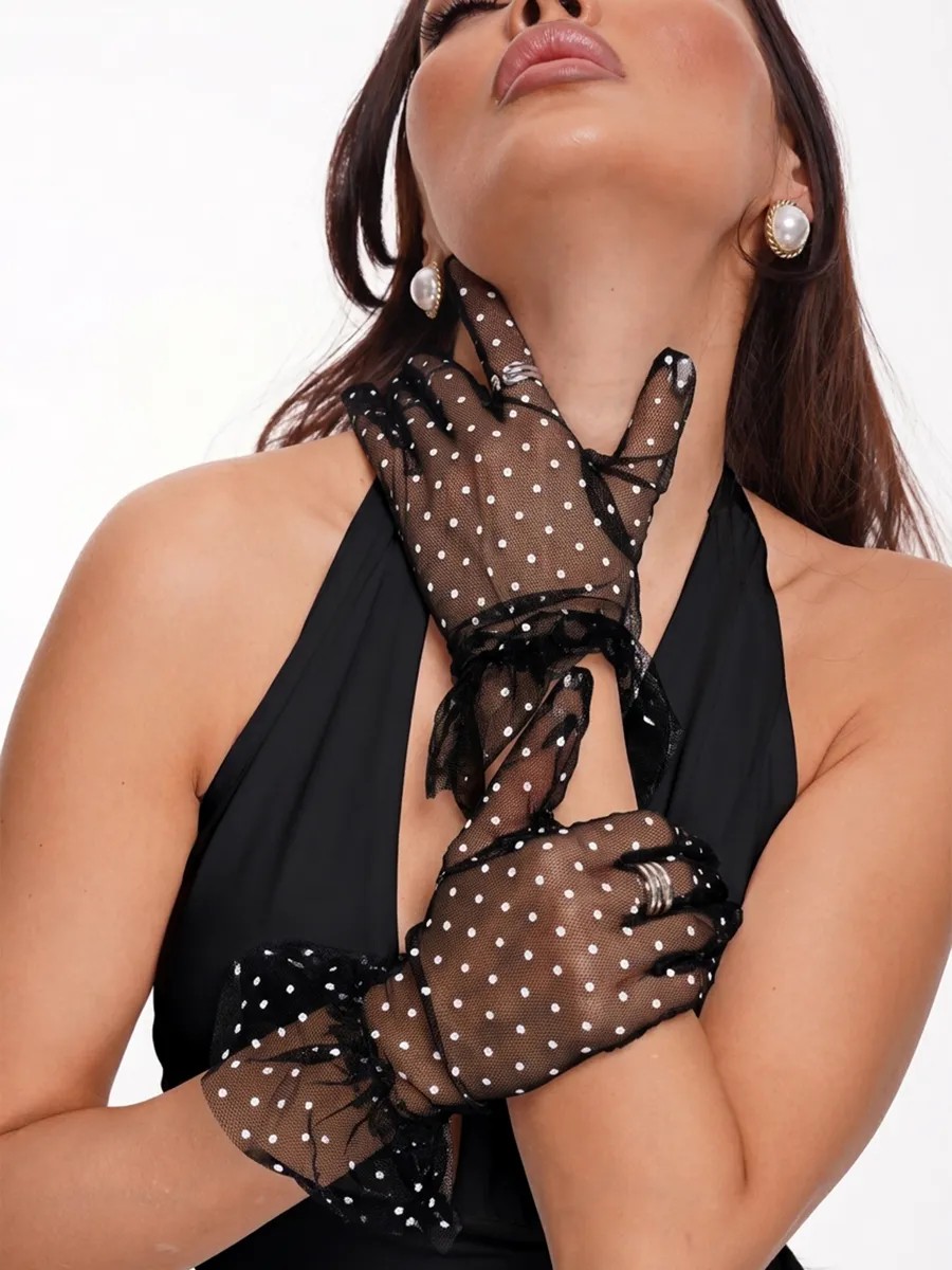 Рукавички Model 24 Black Dot White